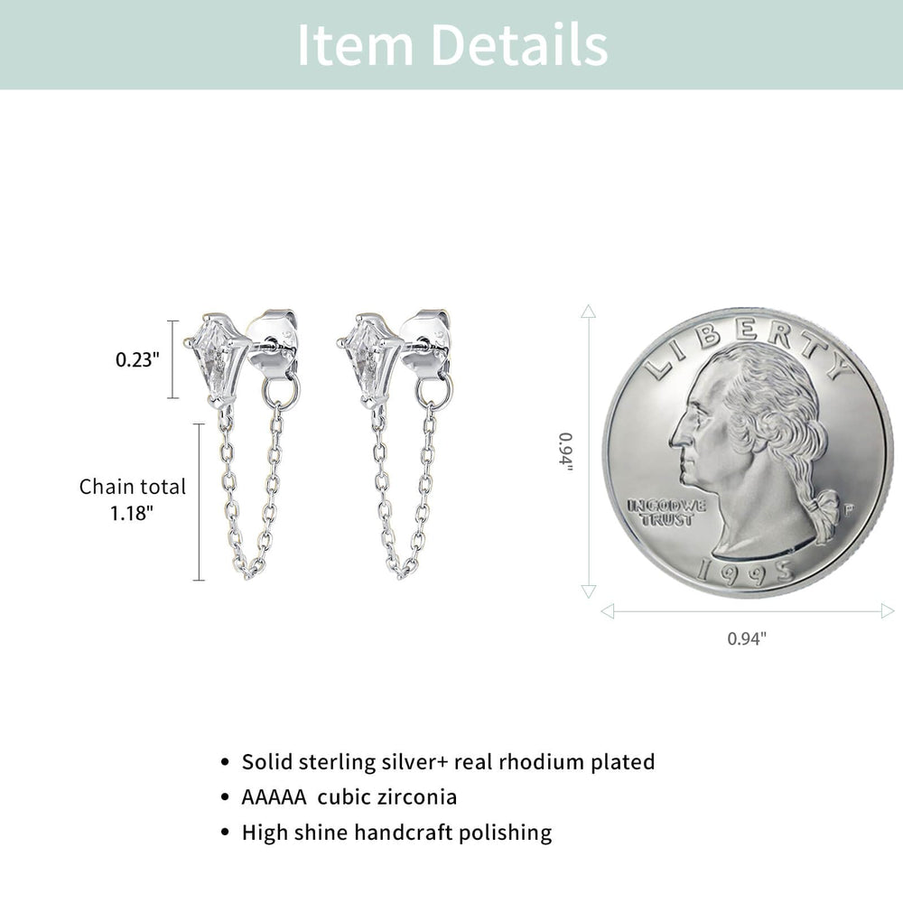 S.Leaf 18K Gold Plated Chain Earrings