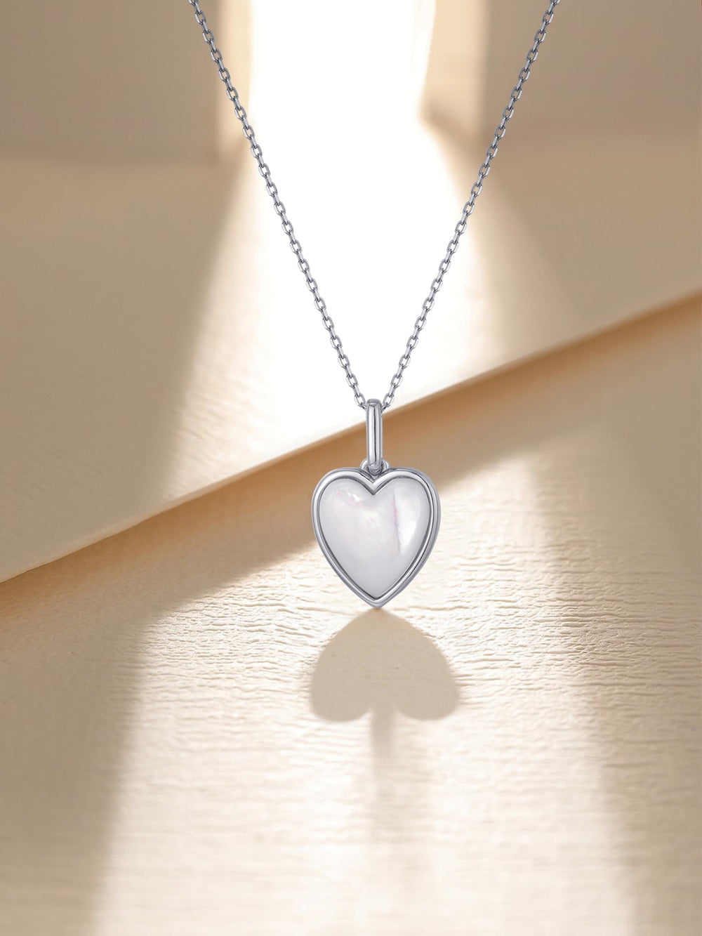 Mother of Pearl Heart Pendant Necklace