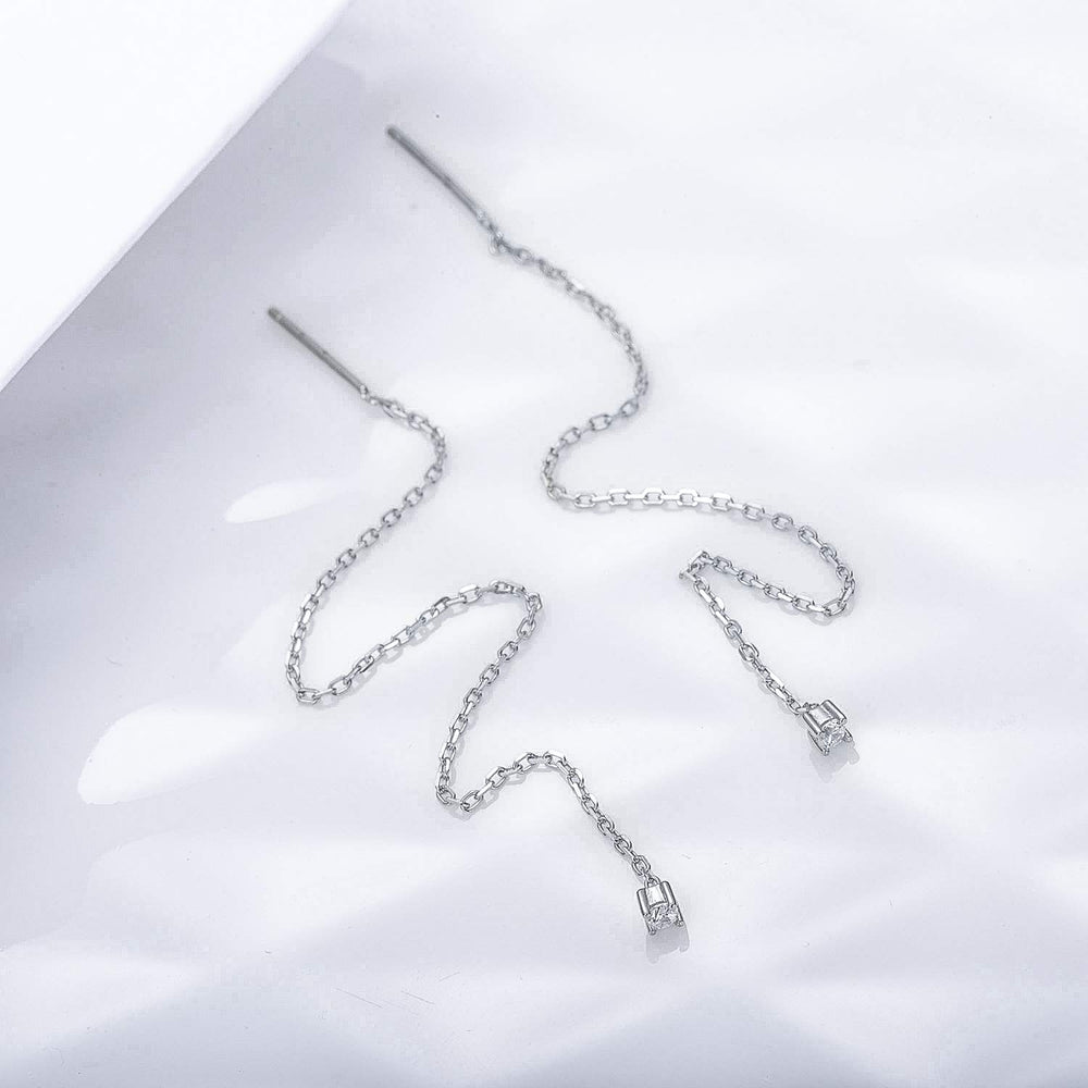 Cubic Zirconia Threader Earrings