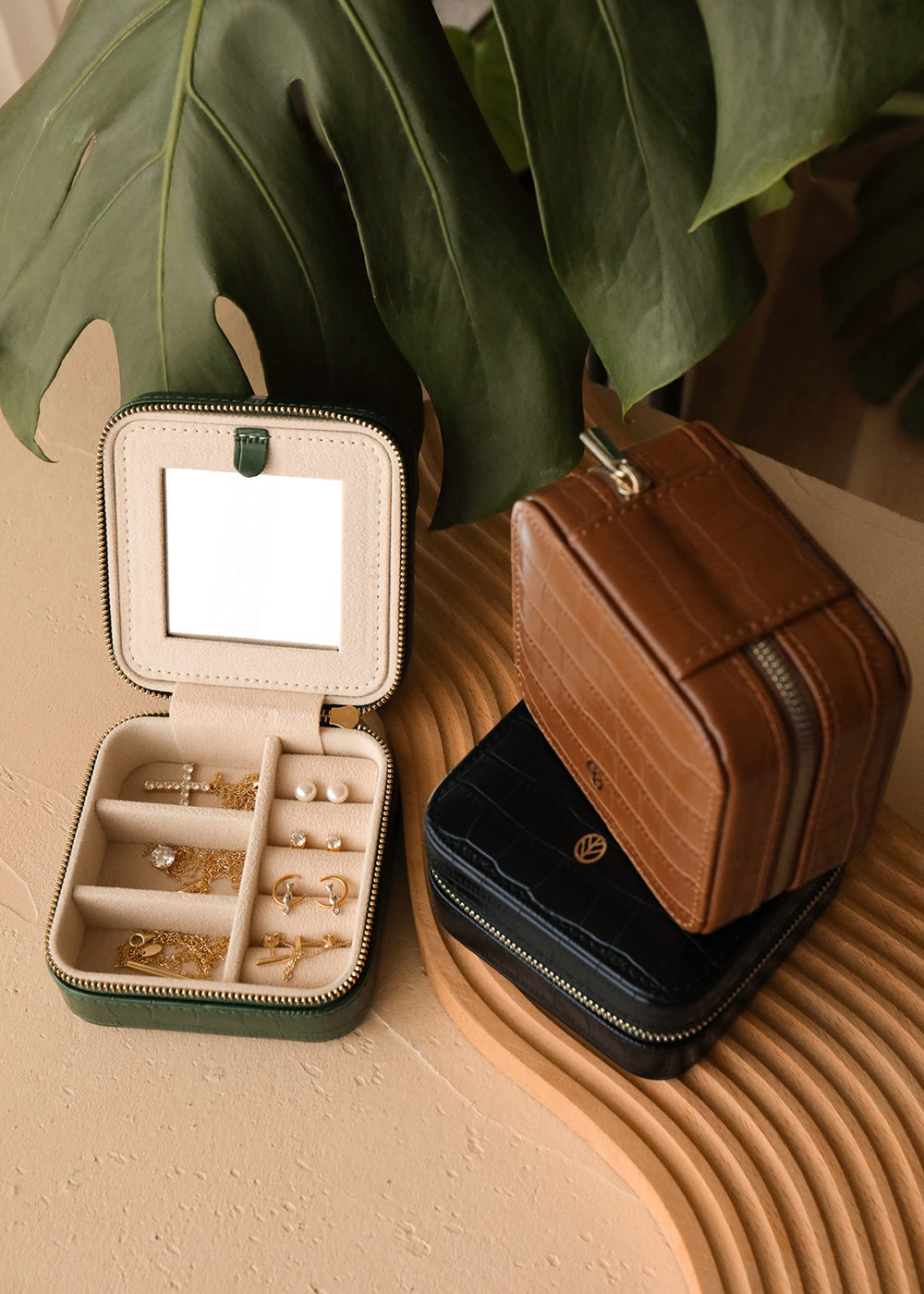 S.Leaf Travel Jewelry Organizer Boxes for Women Small Portable