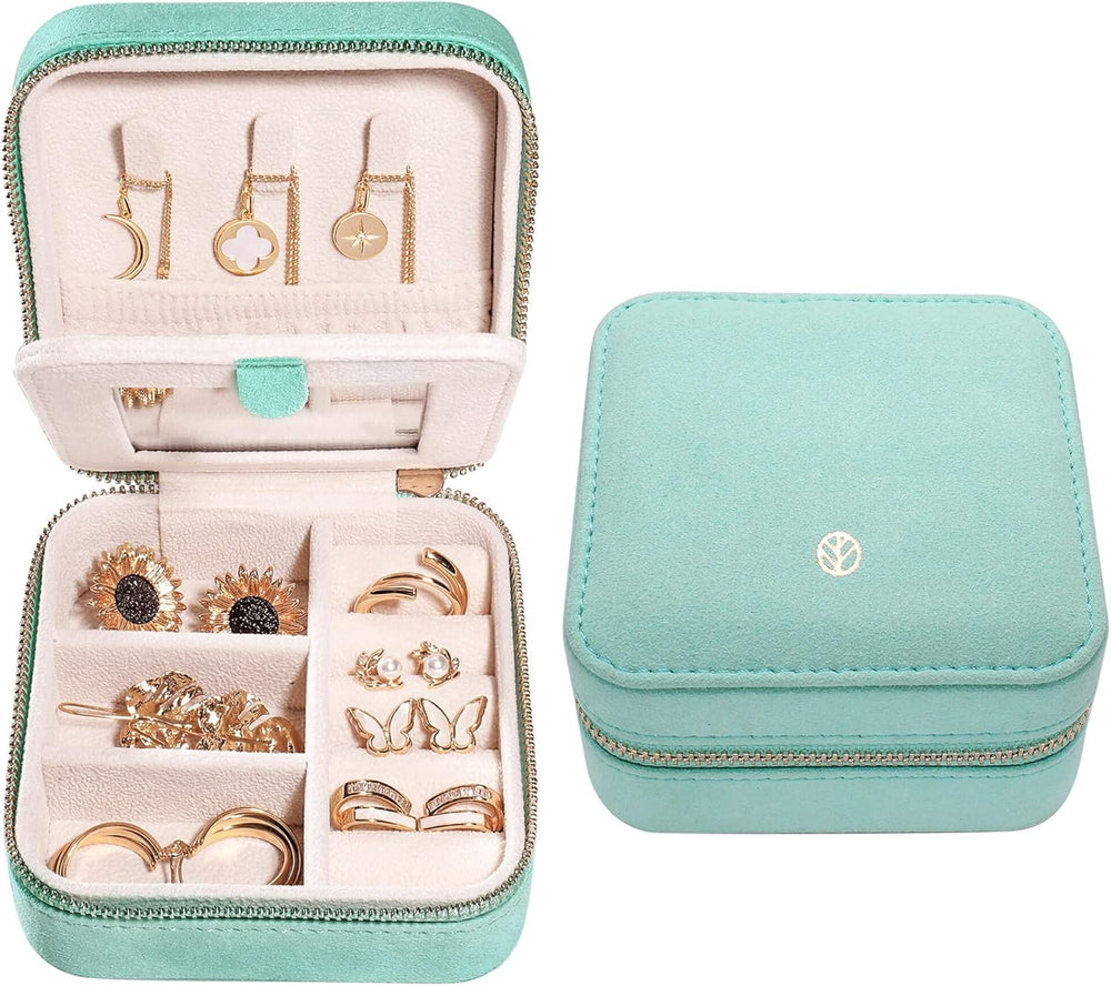 S.Leaf Mini Travel Jewelry Case - Portable Organizer Box for Women