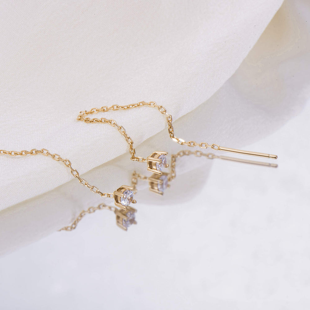 Cubic Zirconia Threader Earrings