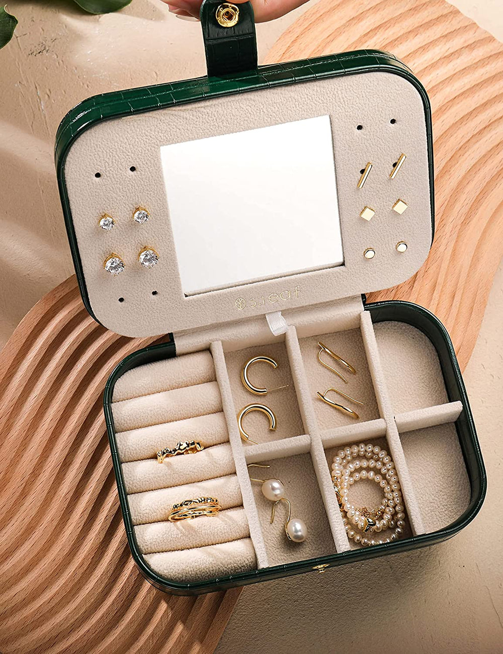 PU leather travel jewelry box