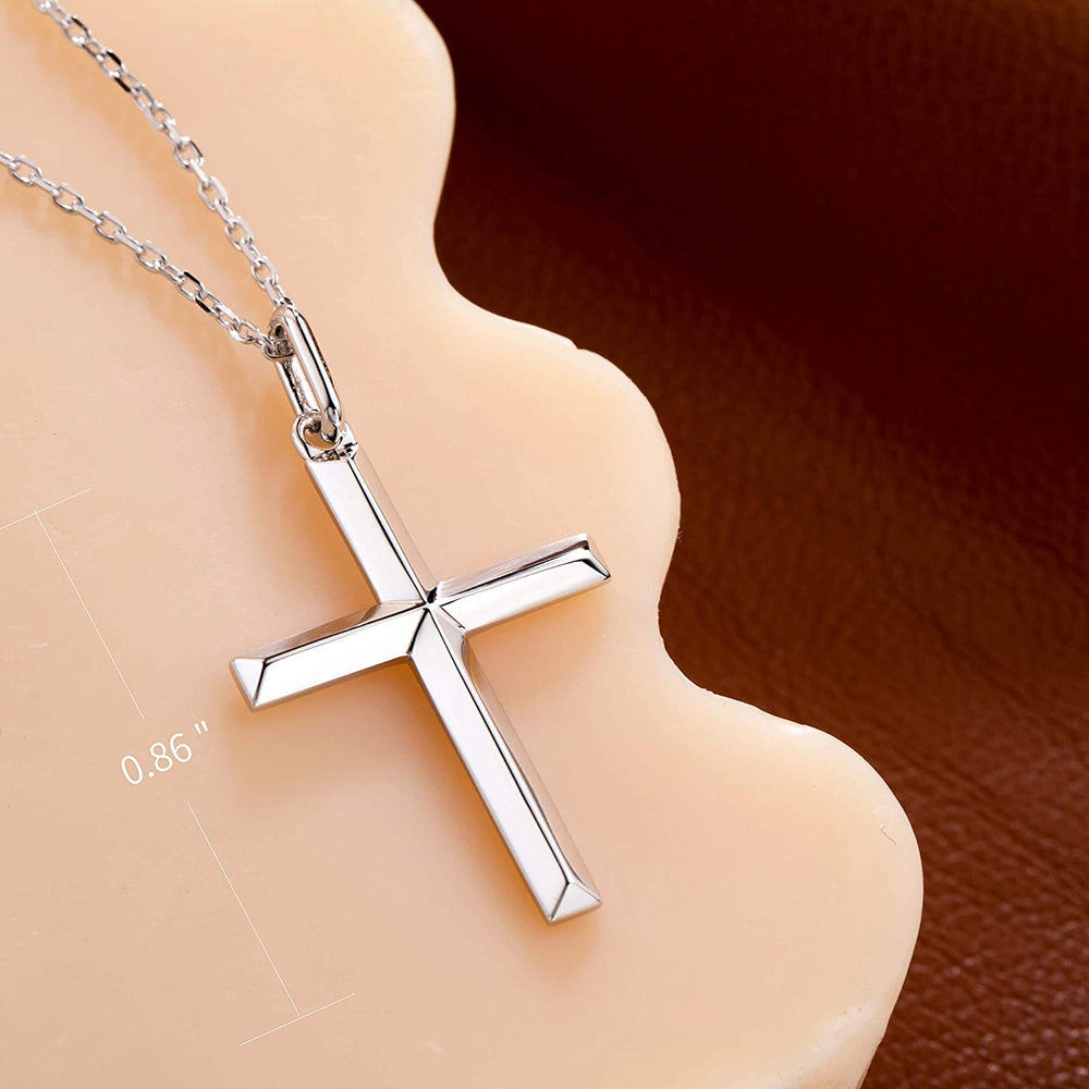 delicate cross necklace for women girls mirror polished