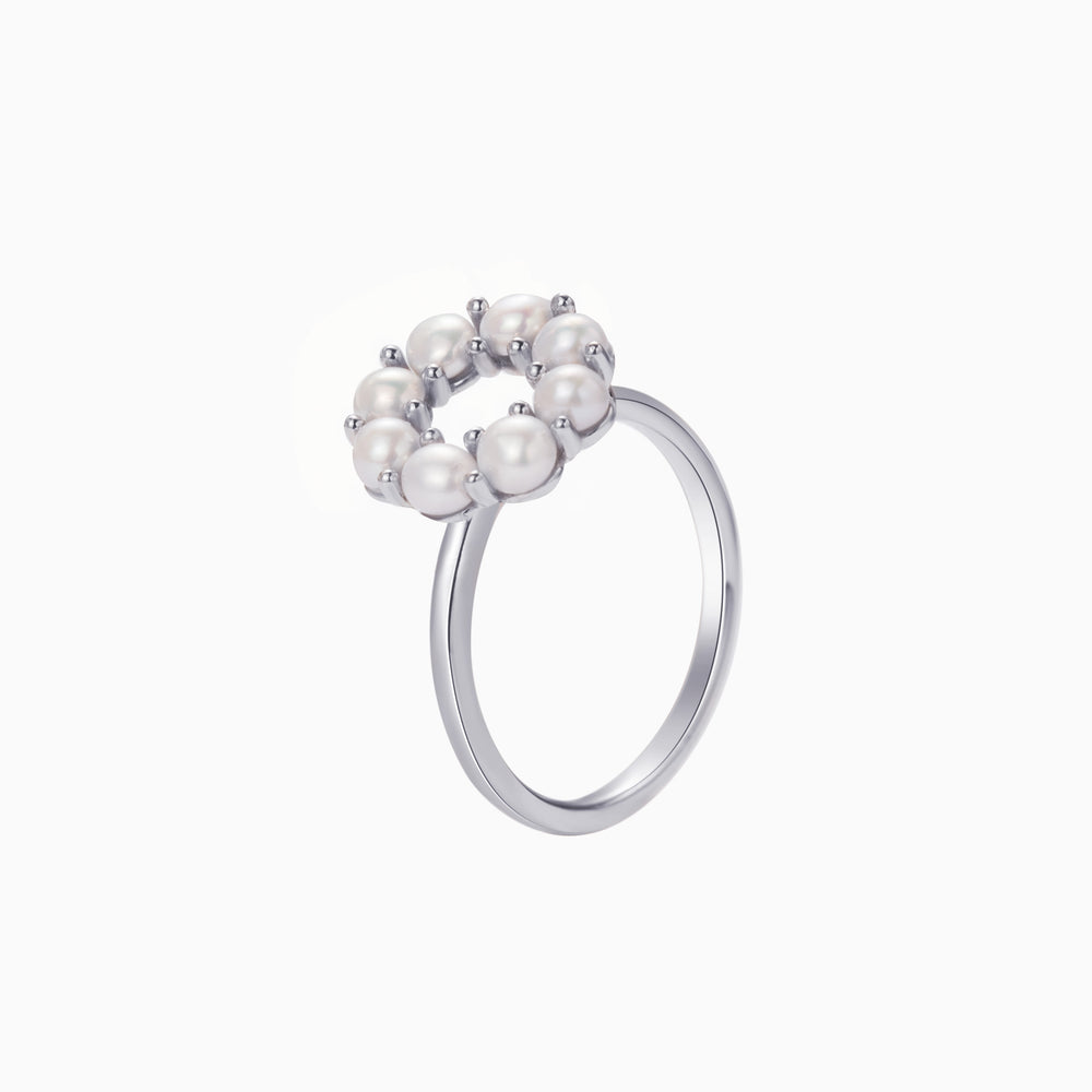 Open Circle Pearl Ring